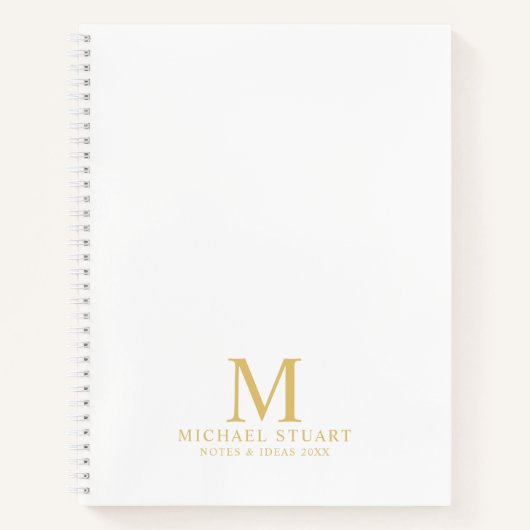 Berufliches Personalisiertes Monogramm und Name Notizblock (Vorderseite)