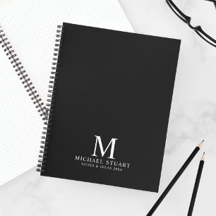 Berufliches Personalisiertes Monogramm und Name Notizblock