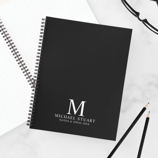 Berufliches Personalisiertes Monogramm und Name Notizblock