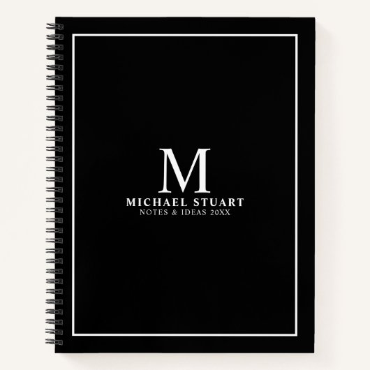 Berufliches Personalisiertes Monogramm und Name Notizblock (Vorderseite)