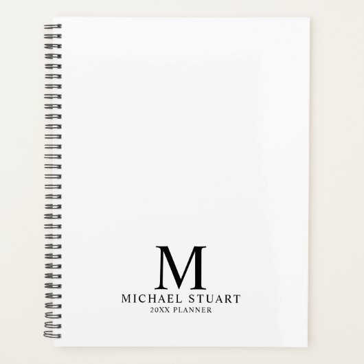 Berufliches Personalisiertes Monogramm und Name Planer (Vorderseite)