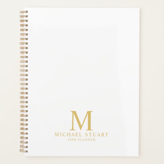 Berufliches Personalisiertes Monogramm und Name Planer (Vorderseite)