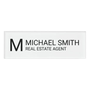 Berufliches Personalisiertes Monogramm und Name-Ta Namenschild