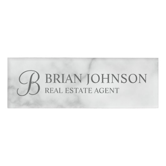 Berufliches Personalisiertes Monogramm und Name-Ta Namenschild (Vorderseite)