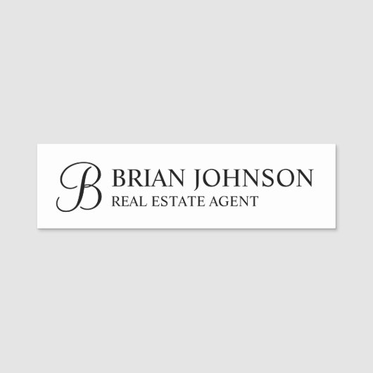 Berufliches Personalisiertes Monogramm und Name-Ta Namensschild (Vorderseite)