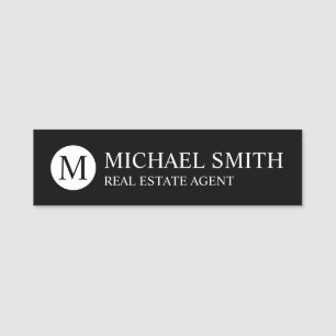 Berufliches Personalisiertes Monogramm und Name-Ta Namensschild