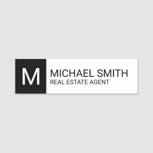 Berufliches Personalisiertes Monogramm und Name-Ta Namensschild