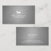 Berufliches PferdeEquine Modernes Silber Visitenkarte (Vorne/Hinten)