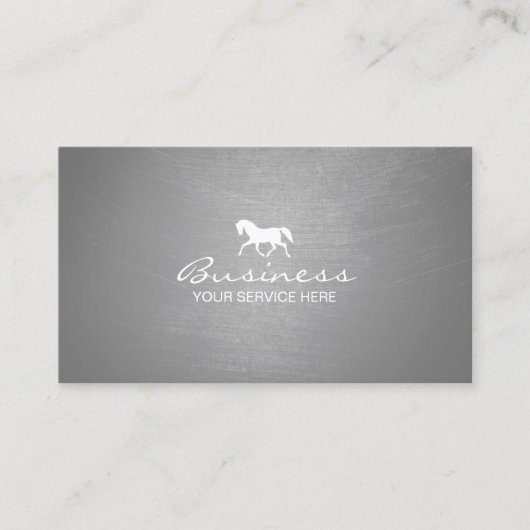 Berufliches PferdeEquine Modernes Silber Visitenkarte (Vorderseite)