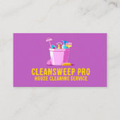 Berufliches Pink House Reinigungsservice-Logo Visitenkarte (Vorderseite)