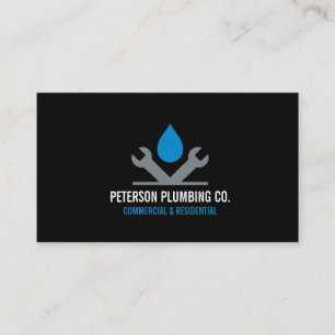 Berufliches Plumbing Logo-Dropdown-Französisch, s Visitenkarte