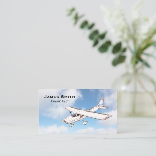 Berufliches privates Pilotprogramm, benutzerdefini Visitenkarte (Stehend Vorderseite)