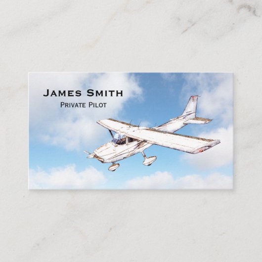 Berufliches privates Pilotprogramm, benutzerdefini Visitenkarte (Vorderseite)
