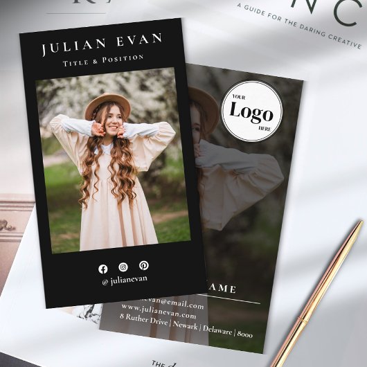 Berufliches Profil Foto Schwarze Fotografie Visitenkarte