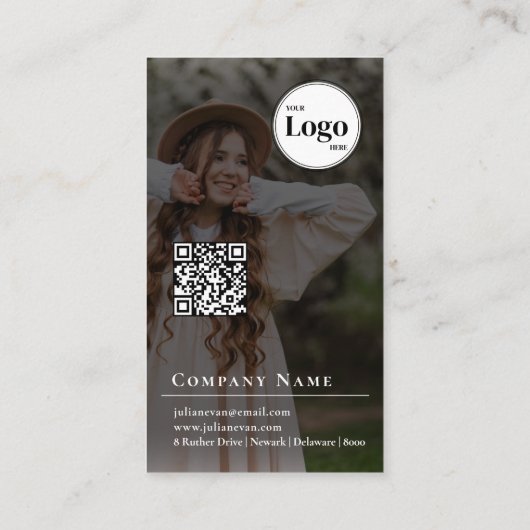 Berufliches Profil Foto Schwarze Fotografie Visitenkarte (Rückseite)