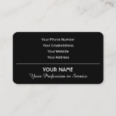 Berufliches Projektmanagement und Beratung Visitenkarte (Rückseite)