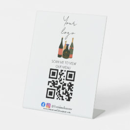 Berufliches QR-Bar-Menü Pedestal Sockelschild