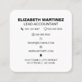 Berufliches QR-Code für Front- und Back-Business-L Quadratische Visitenkarte (Vorderseite)