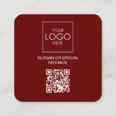 Berufliches QR-Code für Front- und Back-Business-L Quadratische Visitenkarte (Rückseite)