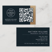 Berufliches QR-Code-Logo Modern Visitenkarte (Vorne/Hinten)