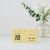 Berufliches Qr-Code-Logo Moderne Trendy Groovy Visitenkarte (Stehend Vorderseite)