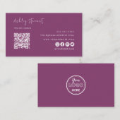 Berufliches Qr-Code-Logo Moderner Berry-Minimal Visitenkarte (Vorne/Hinten)
