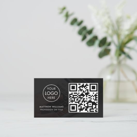 Berufliches QR-Code-Logo Visitenkarte (Stehend Vorderseite)
