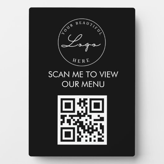 Berufliches QR-Code-Menü im Restaurant Fotoplatte (Vorderseite)