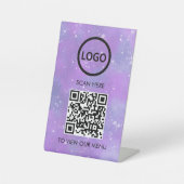 Berufliches QR-Code-Menü, kontaktlose Logos, moder Sockelschild (Vorderseite)