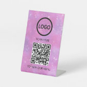Berufliches QR-Code-Menü, kontaktlose Logos, moder Sockelschild (Vorderseite)