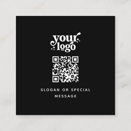 Berufliches QR-Code-Vorderseite und Rückseite Mono Quadratische Visitenkarte (Rückseite)