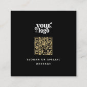Berufliches QR-Code-Vorderseite und Rückseite Mono Quadratische Visitenkarte (Rückseite)