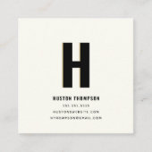 Berufliches QR-Code-Vorderseite und Rückseite Mono Quadratische Visitenkarte (Vorderseite)