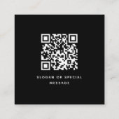 Berufliches QR-Code-Vorderseite und Rückseite Mono Quadratische Visitenkarte (Rückseite)