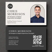 Berufliches QR-Foto für Schwarzes Monogramm