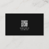 Berufliches QR-Foto-Logo für Schwarze Moderne Visitenkarte (Rückseite)