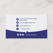 Berufliches QRCode-Foto Blau Visitenkarte (Rückseite)