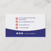 Berufliches QRCode-Foto Blau Visitenkarte (Rückseite)