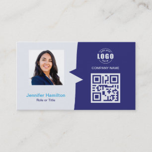Berufliches QRCode Foto Blue Business Car Visitenkarte