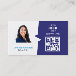 Berufliches QRCode Foto Blue Business Car Visitenkarte