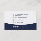 Berufliches QRCode-Foto Dunkelblau grau Visitenkarte (Rückseite)