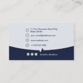 Berufliches QRCode-Foto Dunkelblau grau Visitenkarte (Rückseite)