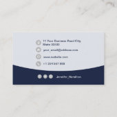 Berufliches QRCode-Foto Dunkelblau grau Visitenkarte (Rückseite)