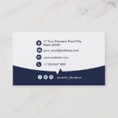 Berufliches QRCode-Foto Dunkelblau Visitenkarte (Rückseite)