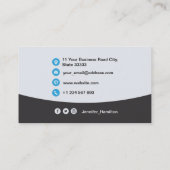 Berufliches QRCode-Foto Grau Blau Visitenkarte (Rückseite)