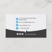 Berufliches QRCode-Foto Grau Blau Visitenkarte (Rückseite)