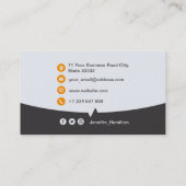 Berufliches QRCode-Foto Grau Orange Visitenkarte (Rückseite)