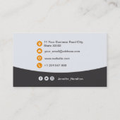 Berufliches QRCode-Foto Grau Orange Visitenkarte (Rückseite)