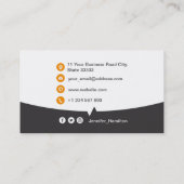 Berufliches QRCode-Foto Grau Orange Visitenkarte (Rückseite)