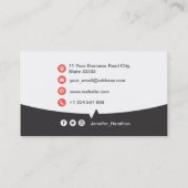 Berufliches QRCode-Foto Grau Red Visitenkarte (Rückseite)